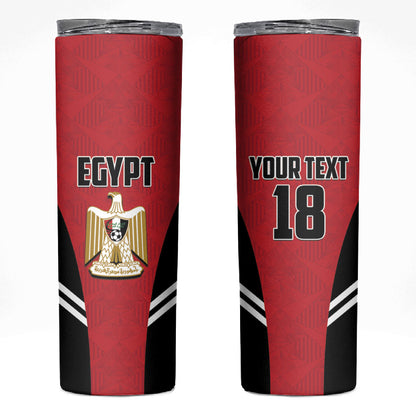 Custom Egypt Football Skinny Tumbler 2026 Glory Run Red Edition