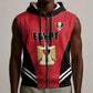Custom Egypt Football Sleeveless Zip Hoodie 2026 Glory Run Red Edition