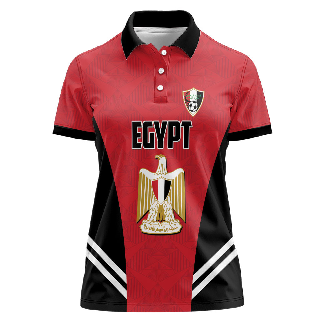 Custom Egypt Football Women Polo Shirt 2026 Glory Run Red Edition