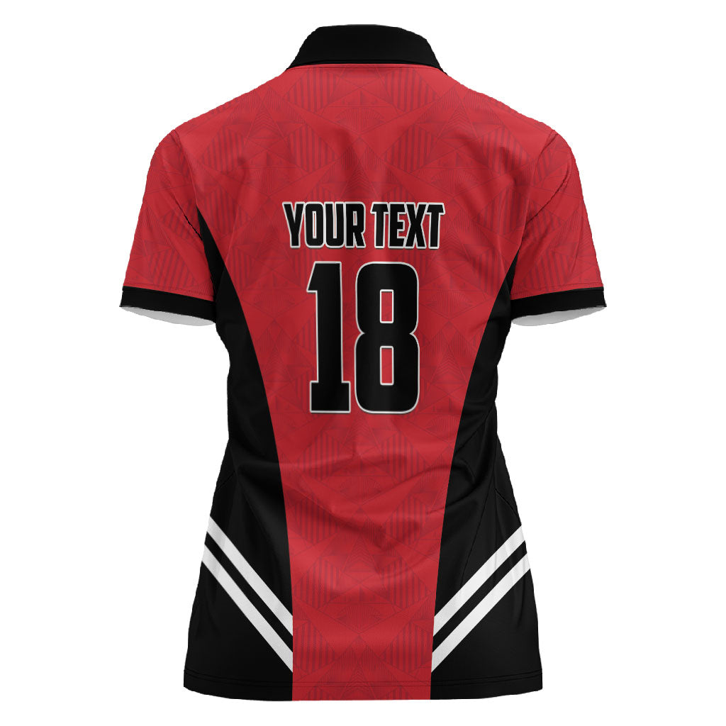 Custom Egypt Football Women Polo Shirt 2026 Glory Run Red Edition