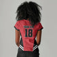 Custom Egypt Football Women V-Neck T-Shirt 2026 Glory Run Red Edition
