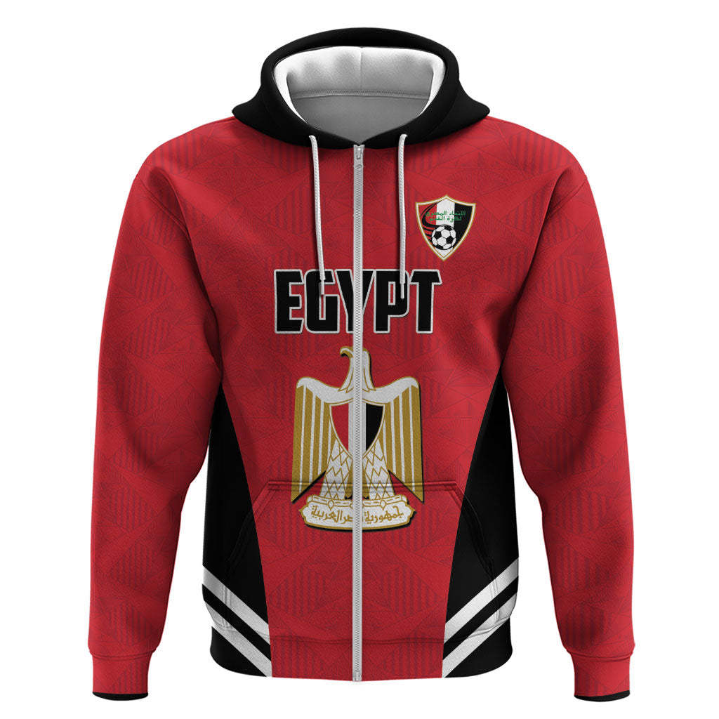 Custom Egypt Football Zip Hoodie 2026 Glory Run Red Edition