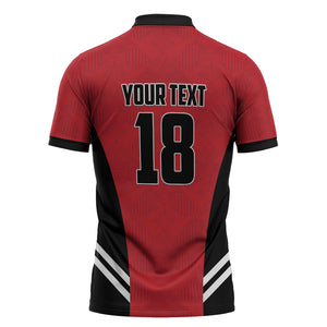 Custom Egypt Football Zipper Polo Shirt 2026 Glory Run Red Edition