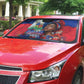 Haitian Princess Auto Sun Shade Cultural Pride Floral Art
