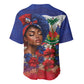 Haitian Princess Baseball Jersey Cultural Pride Floral Art