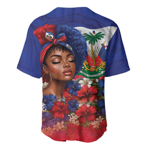 Haitian Princess Baseball Jersey Cultural Pride Floral Art