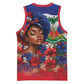 Haitian Princess Basketball Jersey Cultural Pride Floral Art