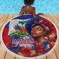 Haitian Princess Beach Blanket Cultural Pride Floral Art