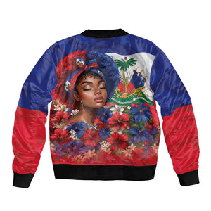 Haitian Princess Bomber Jacket Cultural Pride Floral Art