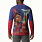 Haitian Princess Button Sweatshirt Cultural Pride Floral Art