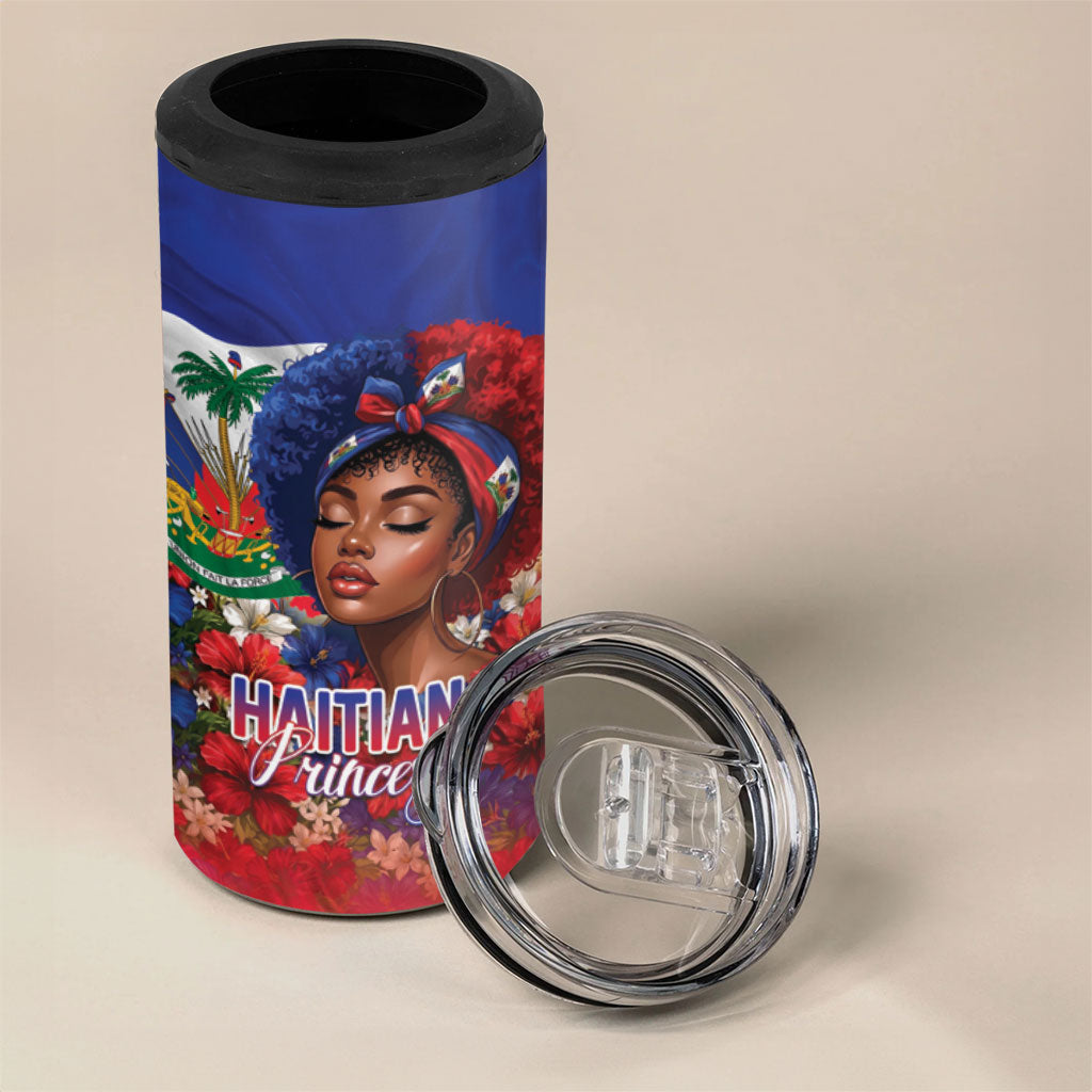 Haitian Princess 4 in 1 Can Cooler Tumbler Cultural Pride Floral Art