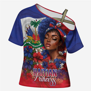 Haitian Princess Cross Shoulder Shirt Cultural Pride Floral Art