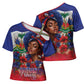 Haitian Princess Cross Shoulder Shirt Cultural Pride Floral Art