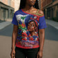 Haitian Princess Cross Shoulder Shirt Cultural Pride Floral Art