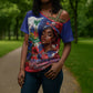 Haitian Princess Cross Shoulder Shirt Cultural Pride Floral Art