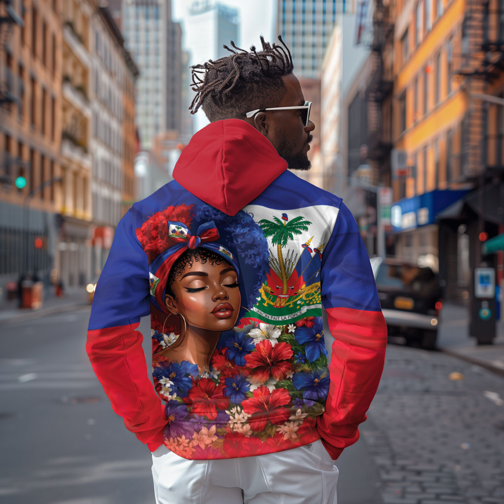 Haitian Princess Hoodie Cultural Pride Floral Art