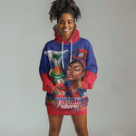 Haitian Princess Hoodie Dress Cultural Pride Floral Art