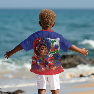 Haitian Princess Kid Hawaiian Shirt Cultural Pride Floral Art
