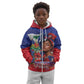 Haitian Princess Kid Hoodie Cultural Pride Floral Art