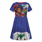 Haitian Princess Kid Short Sleeve Dress Cultural Pride Floral Art
