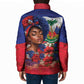 Haitian Princess Padded Jacket Cultural Pride Floral Art