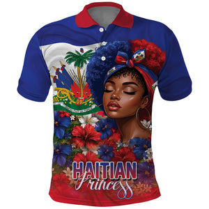 Haitian Princess Polo Shirt Cultural Pride Floral Art