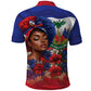 Haitian Princess Polo Shirt Cultural Pride Floral Art