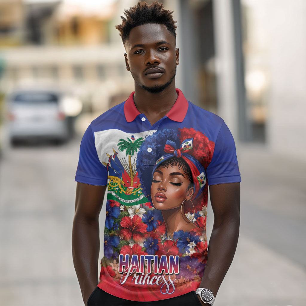 Haitian Princess Polo Shirt Cultural Pride Floral Art