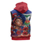 Haitian Princess Sleeveless Zip Hoodie Cultural Pride Floral Art