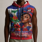 Haitian Princess Sleeveless Zip Hoodie Cultural Pride Floral Art
