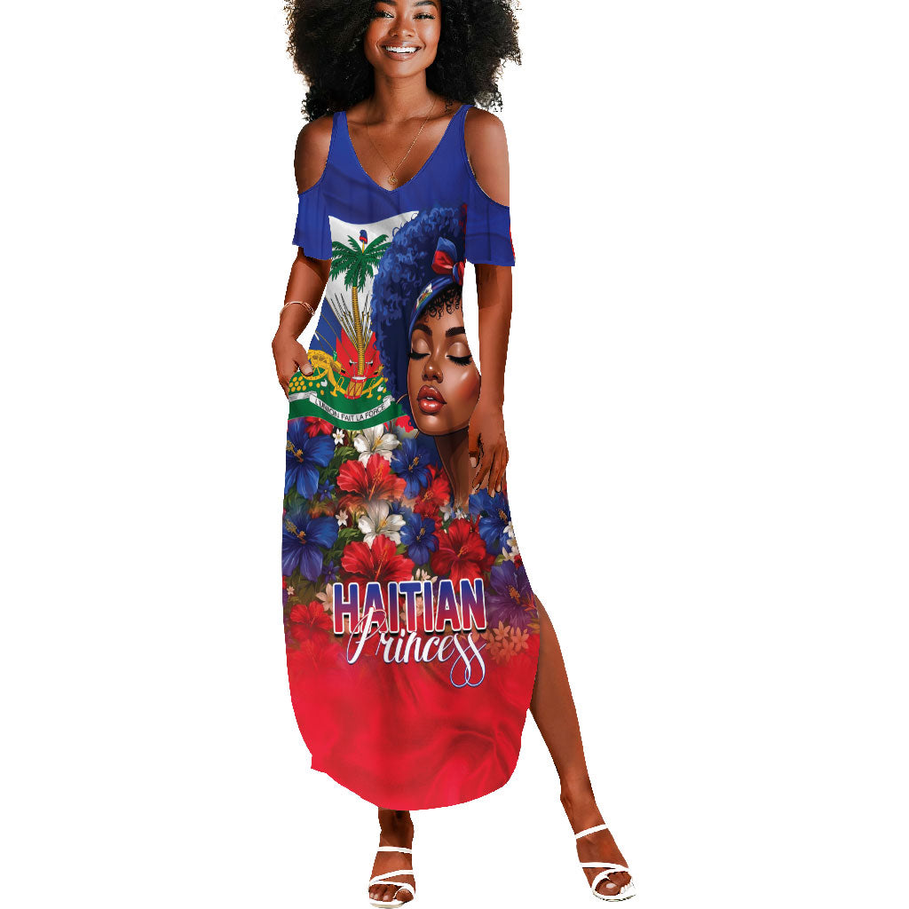 Haitian Princess Summer Maxi Dress Cultural Pride Floral Art