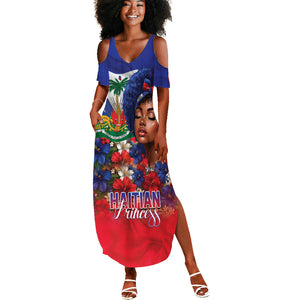 Haitian Princess Summer Maxi Dress Cultural Pride Floral Art