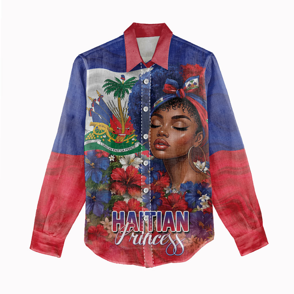 Haitian Princess Women Casual Shirt Cultural Pride Floral Art