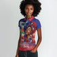 Haitian Princess Women Polo Shirt Cultural Pride Floral Art