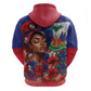 Haitian Princess Zip Hoodie Cultural Pride Floral Art