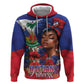 Haitian Princess Zip Hoodie Cultural Pride Floral Art
