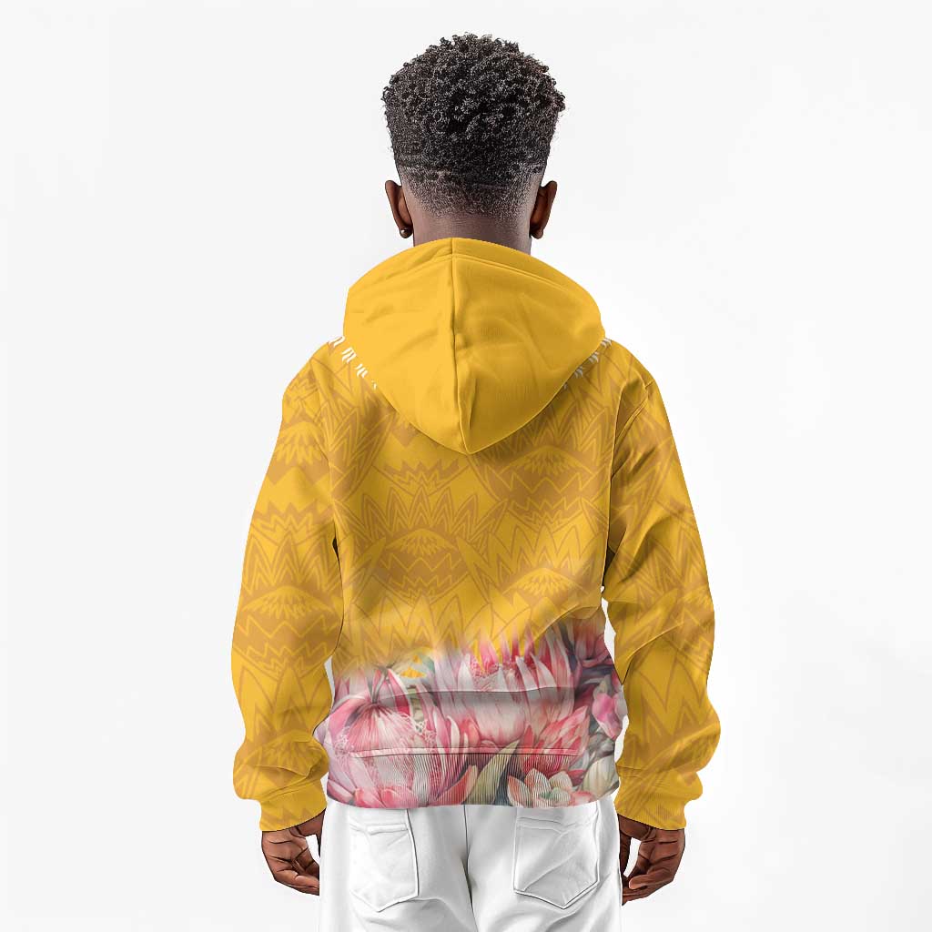 Africa Dashiki Kid Hoodie King Protea Floral Motif Patterns