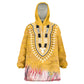 Africa Dashiki KId Wearable Blanket Hoodie King Protea Floral Motif Patterns