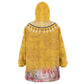 Africa Dashiki KId Wearable Blanket Hoodie King Protea Floral Motif Patterns