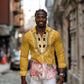 Africa Dashiki Long Sleeve Button Shirt King Protea Floral Motif Patterns