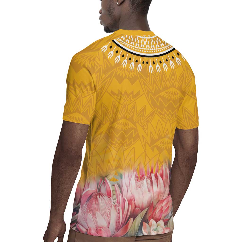 Africa Dashiki Rugby Jersey King Protea Floral Motif Patterns