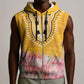 Africa Dashiki Sleeveless Zip Hoodie King Protea Floral Motif Patterns - African Pride