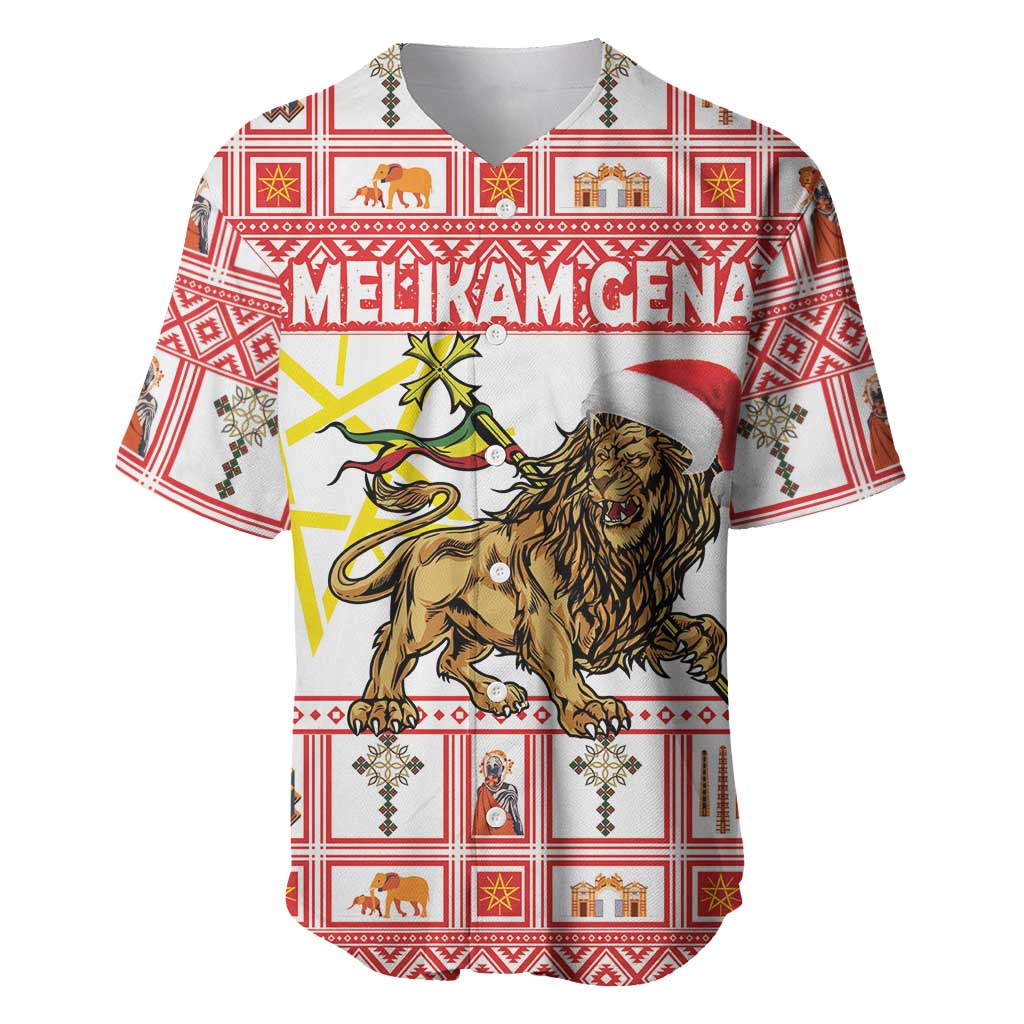 Personalized Ethiopia Melikam Gena Baseball Jersey Merry Christmas Lion of Judah