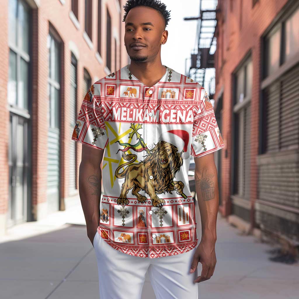 Personalized Ethiopia Melikam Gena Baseball Jersey Merry Christmas Lion of Judah
