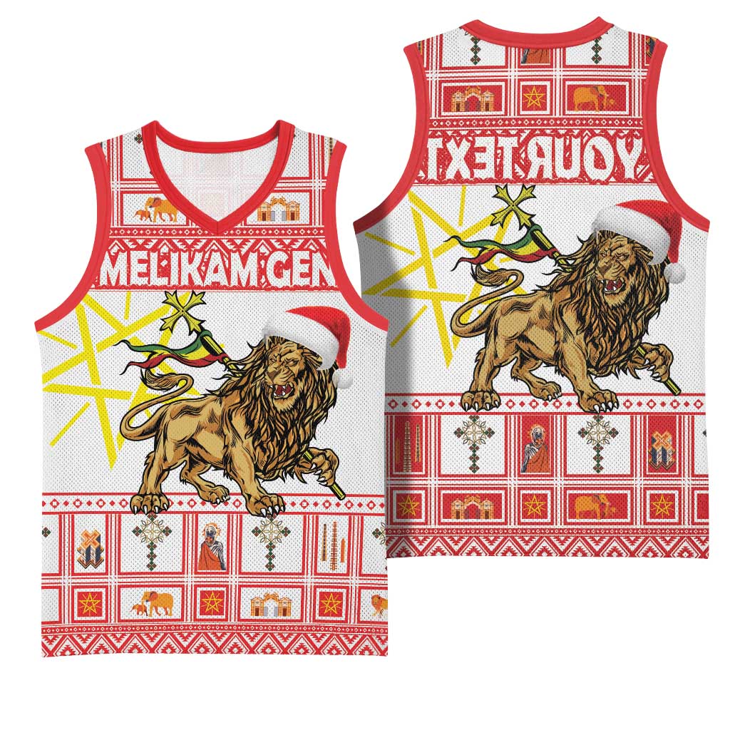 Personalized Ethiopia Melikam Gena Basketball Jersey Merry Christmas Lion of Judah - African Pride