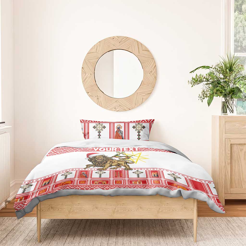 Personalized Ethiopia Melikam Gena Bedding Set Merry Christmas Lion of Judah