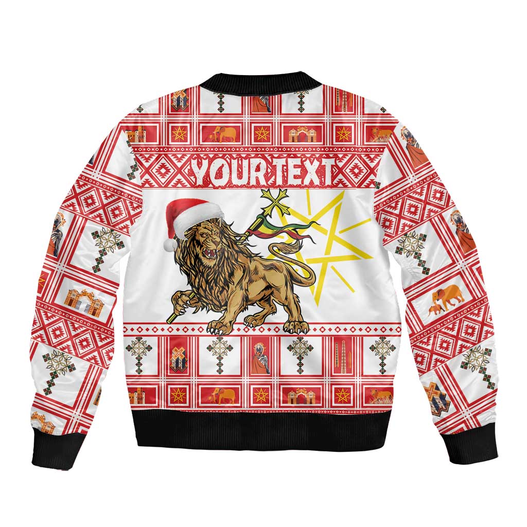 Personalized Ethiopia Melikam Gena Bomber Jacket Merry Christmas Lion of Judah