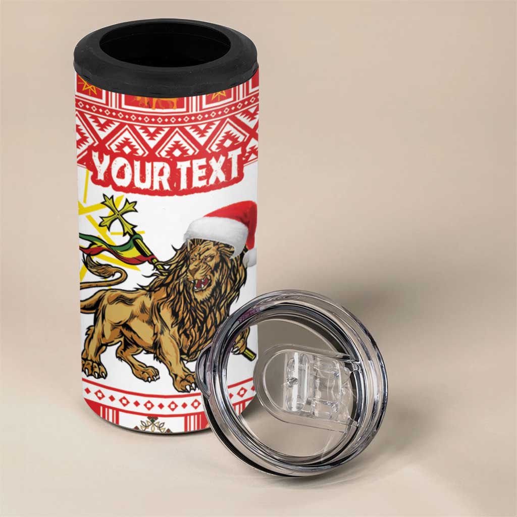Personalized Ethiopia Melikam Gena 4 in 1 Can Cooler Tumbler Merry Christmas Lion of Judah