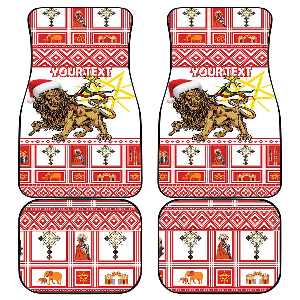 Personalized Ethiopia Melikam Gena Car Mats Merry Christmas Lion of Judah