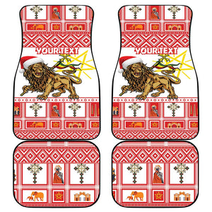 Personalized Ethiopia Melikam Gena Car Mats Merry Christmas Lion of Judah